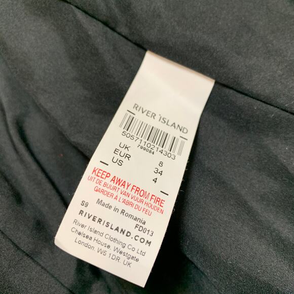 ASOS River Island Boucle Tweed Double Breasted Blazer Jacket Red Check Size 4 - Picture 10 of 11